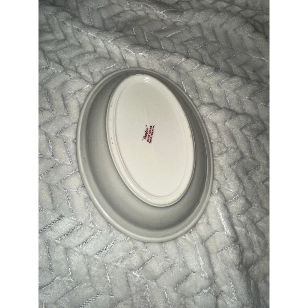Vintage Carr China Dayton Red Floral Oval Platter 9.75 - Picture 2 of 2